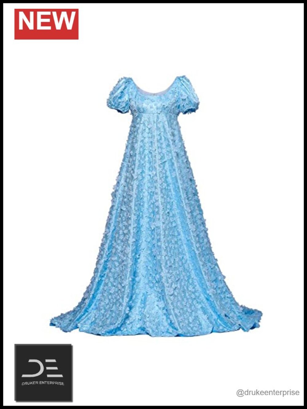 Regency High Waistline Lace Dress Puff Sleeve Daphne Costume